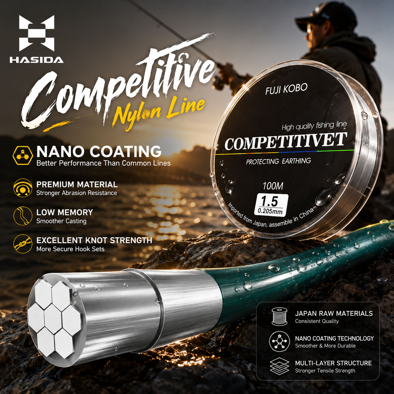 Copolymer Line - HASIDA FUJI KOBO Nylon Japanese Imported